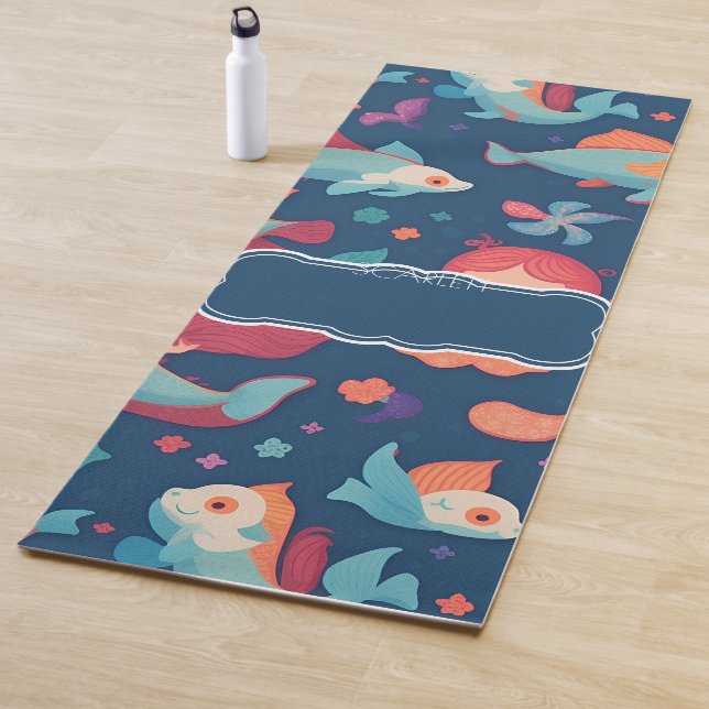 Mermaid Watercolor Personalisiertes Muster Yogamatte (Beispiel)