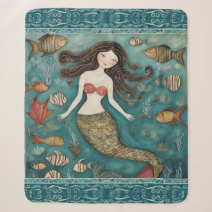 Mermaid Watercolor Sherpadecke