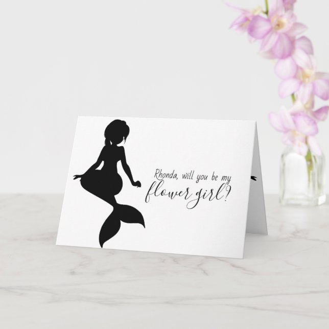 Mermaid Wedding wirst du meine Blume sein Karte (Orchidee)