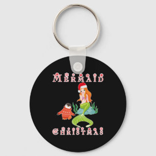 Mermaid Weihnachten und Funny Penguin Schlüsselanhänger
