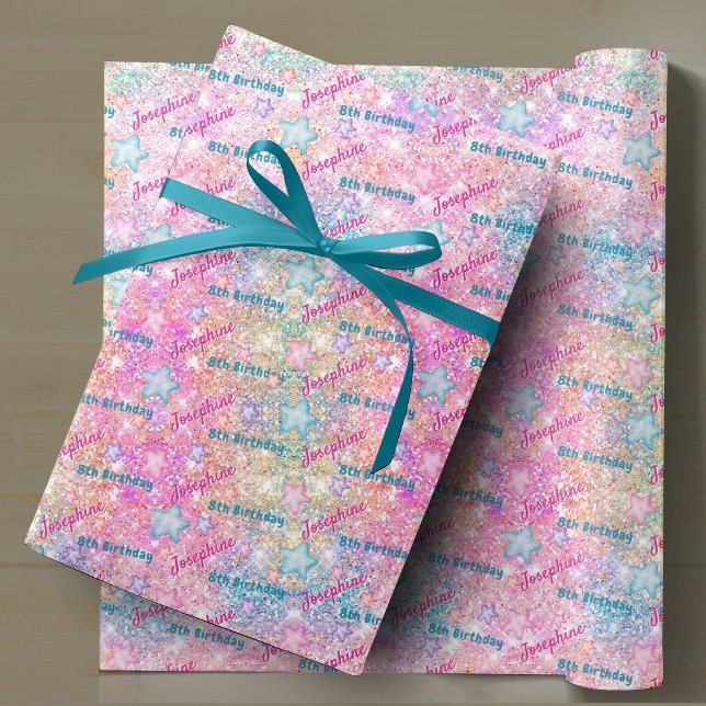 Mermaid whimsical colorful birthday custom geschenkpapier (Von Creator hochgeladen)
