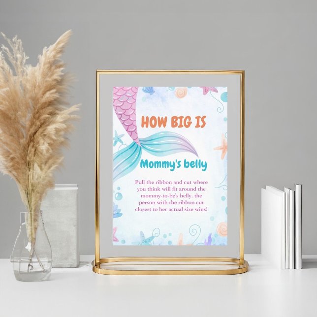 Mermaid Wie groß ist das Baby Shower Game der Mama Poster (Von Creator hochgeladen)