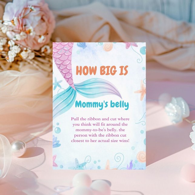 Mermaid Wie groß ist das Baby Shower Game der Mama Sockelschild (Von Creator hochgeladen)