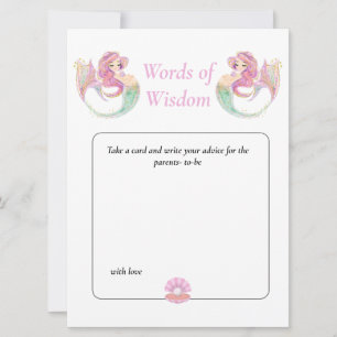 Mermaid Wisdom Baby Dusche. Rosa unter dem Meer Einladung
