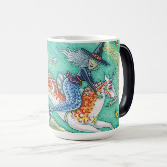 MERMAID WITCH, HALLOWEEN MERHORSE MORPHING TASSE (VorderseiteRechts)