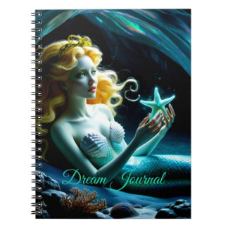 Mermaid With Starfish in Cave Dream Journal Notizblock