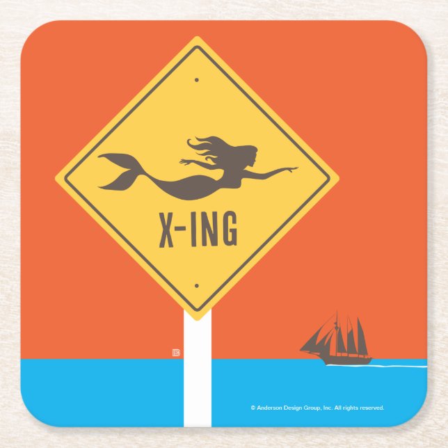 Mermaid X-ing Rechteckiger Pappuntersetzer (Vorderseite)