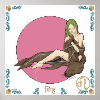Mermaid Zodiac Print - Leo Poster