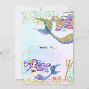Mermaid zum Geburtstag Dankeskarte