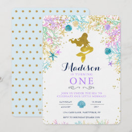 Mermaid zum Geburtstag Einladung