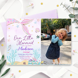 Mermaid zum Geburtstag Einladung unter Wasser