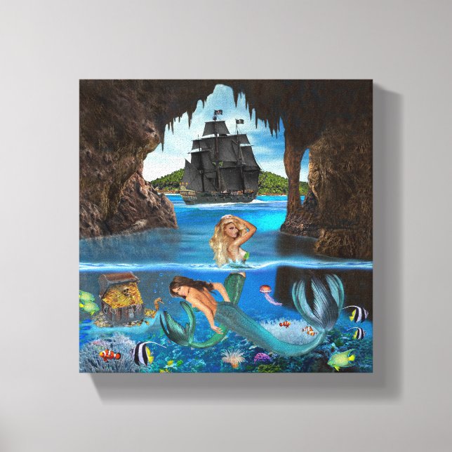 MERMAIDEN DER PIRATCAVE LEINWANDDRUCK (Vorderseite)