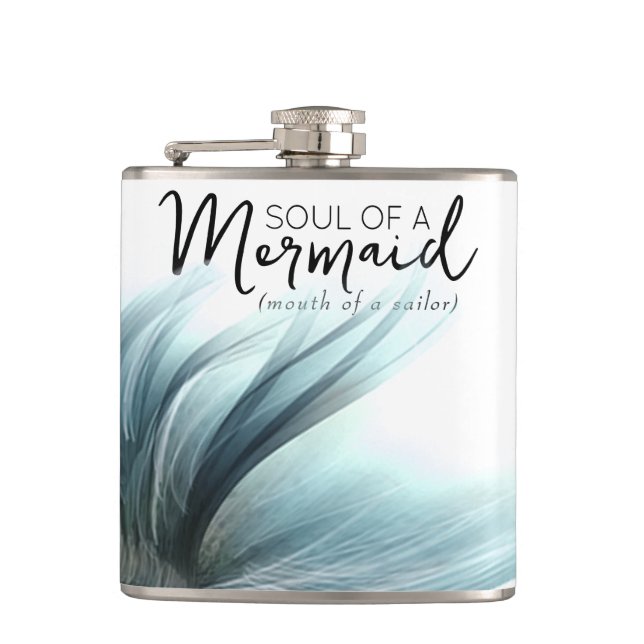 #MermaidLife Sailor Mouth Mermaid Soul | Aqua Aqua Flachmann (Vorderseite)