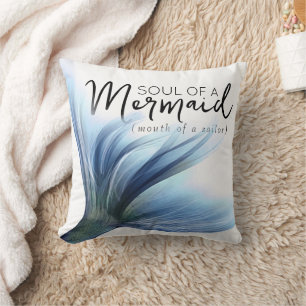 #MermaidLife Sailor Mouth Mermaid Soul   Blauer Sc Kissen