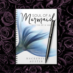 #MermaidLife Sailor Mouth Mermaid Soul   Blauer Sc Notizblock
