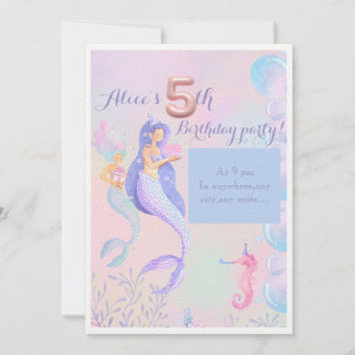 Mermaids 5e anniversaire invitation