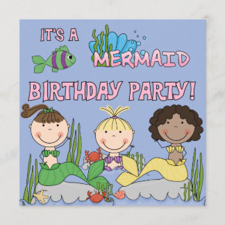 Mermaids (African American Girl) Einladung