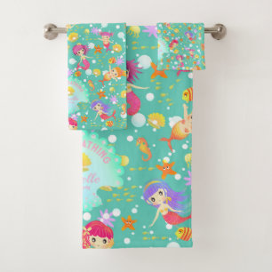 Mermaids Aquamarin Badhandtuch Set