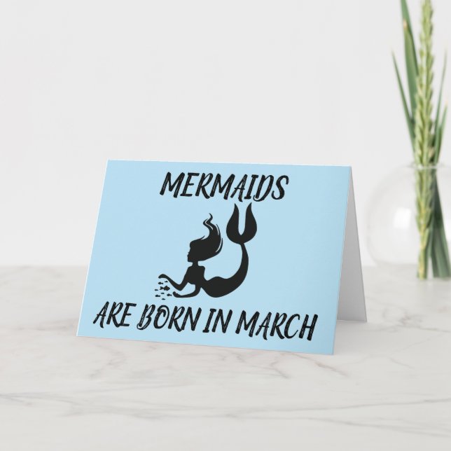 MERMAIDS AR NÉ EN MARS CARTES D'ANNIVERSAIRE POUR  (Devant)
