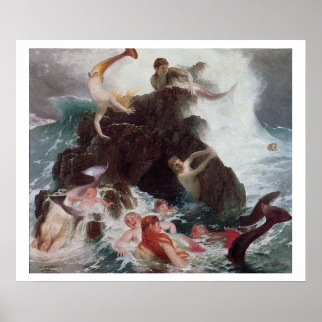 Mermaids at Play, 1886 Poster (Vorne)