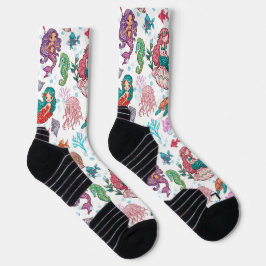 Mermaids aus niedlichem Cartoon Socken