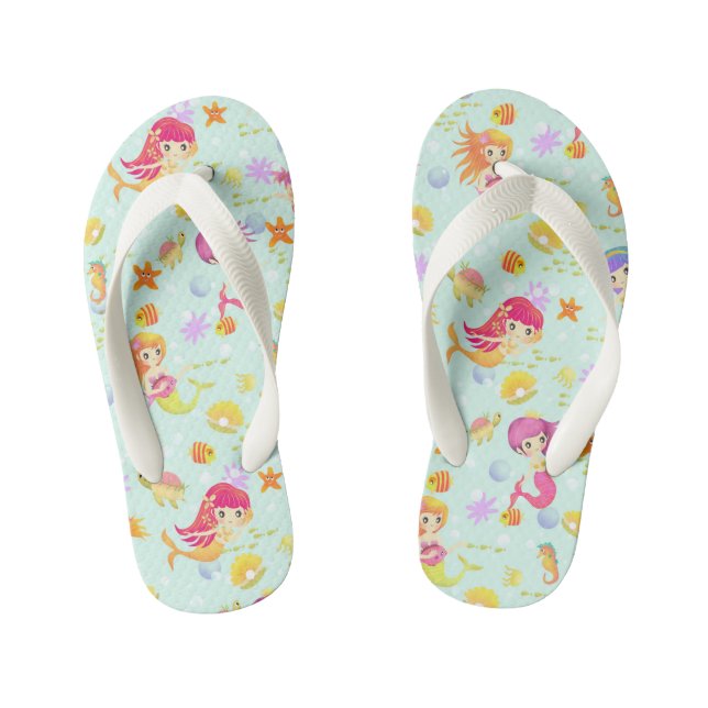 Mermaids Blue Kinderbadesandalen (Fußbett)