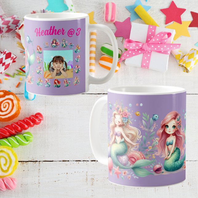 Mermaids Custom Photo Mug Anniversaire de enfant F (Créateur téléchargé)