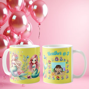 Mermaids Custom Photo Mug Anniversaire de enfant F