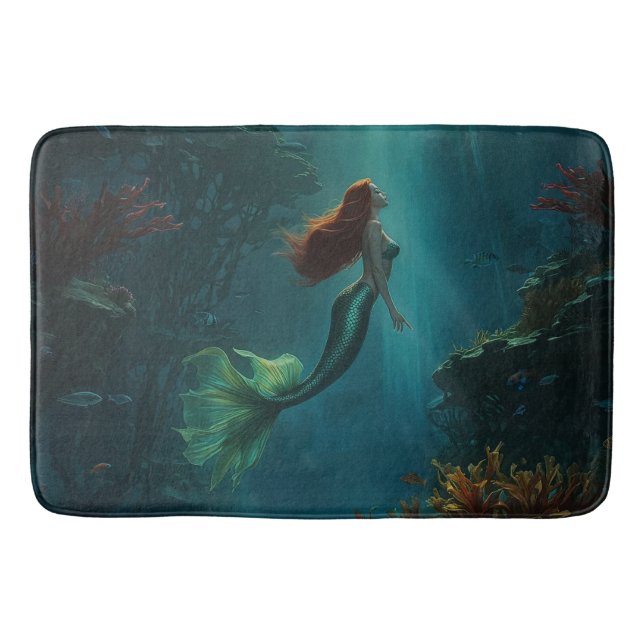 Mermaid's Dream Fantasy Art Underwater Scene Badematte (Vorderseite)