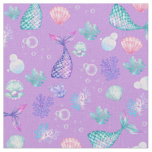 Mermaids Dream on Lila Stoff