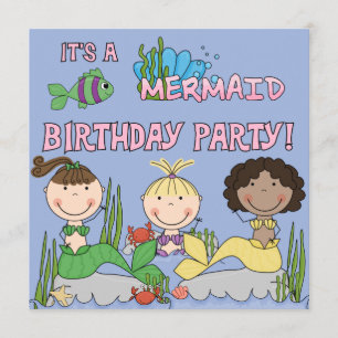 Mermaids (fille afro-américaine) Invitation d'anni