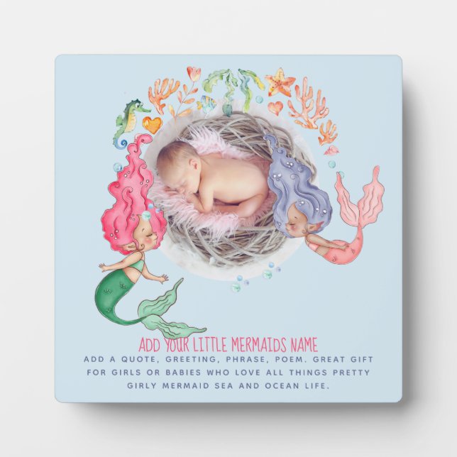 Mermaids FOTO New Baby Fotoplatte (Vorderseite)