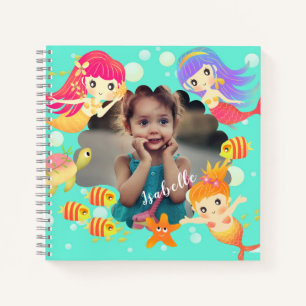 Mermaids Green Foto Notizbuch