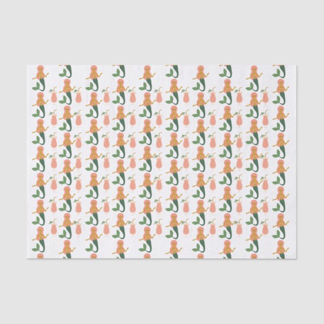 Mermaids + Mai Tais Seidenpapier (Vorderseite)