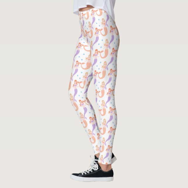 Mermaids | Niedliches Pastelbläschen Muster Leggings (Links)