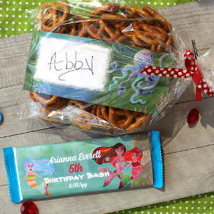 Mermaids & Octopus Favor & Candy Bar Wrapper Flyer