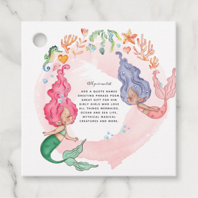 MERMAIDS PERSONALISIERT GESCHENKANHÄNGER (Vorderseite)