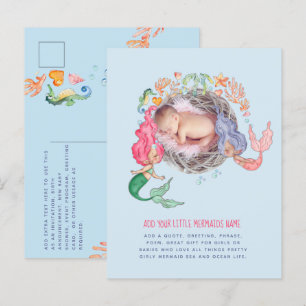 Mermaids Personnalisé PHOTO Invitation Faire-part