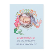 Mermaids Personnalisé PHOTO Invitation Faire-part
