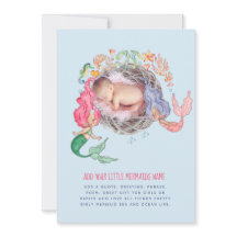 Mermaids Personnalisé PHOTO Invitation Faire-part