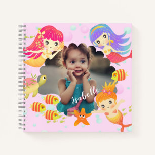 Mermaids Pink Foto Notizbuch