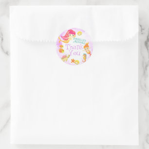 Mermaids Pink Runder Aufkleber