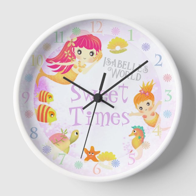 Mermaids Pink Uhr (Vorderseite)