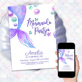 Mermaids Schwanz Under Sea Birthday Party Einladung