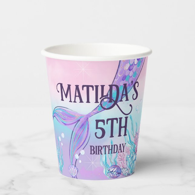 Mermaids Schwanzes Paper Cups Pappbecher (Vorderseite)