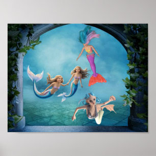 Mermaids sind in allen Formen und Größen erhältlic Poster