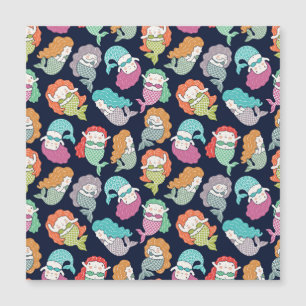 Mermaids: skurrile nahtlose Muster. Magnetkarte