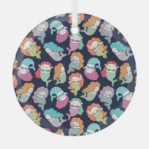 Mermaids: skurrile nahtlose Muster. Ornament Aus Glas