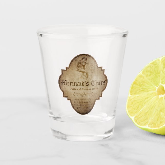 Mermaid's Tears Apothecary Halloween Schnapsglas (Vorderseite)