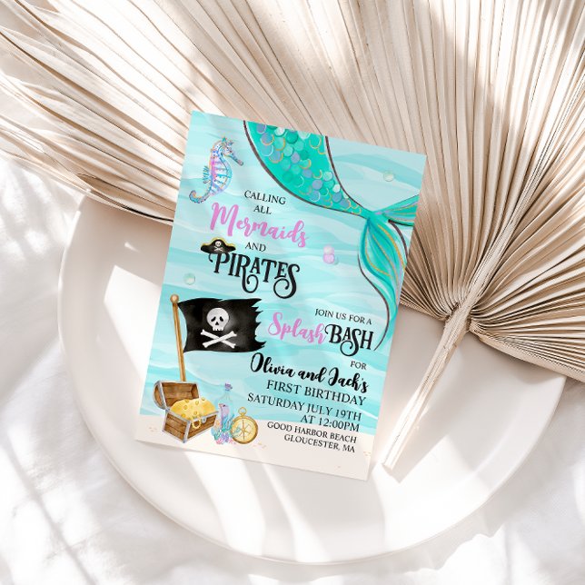 Mermaids und Piraten Einladung zum Geburtstag (Von Creator hochgeladen)